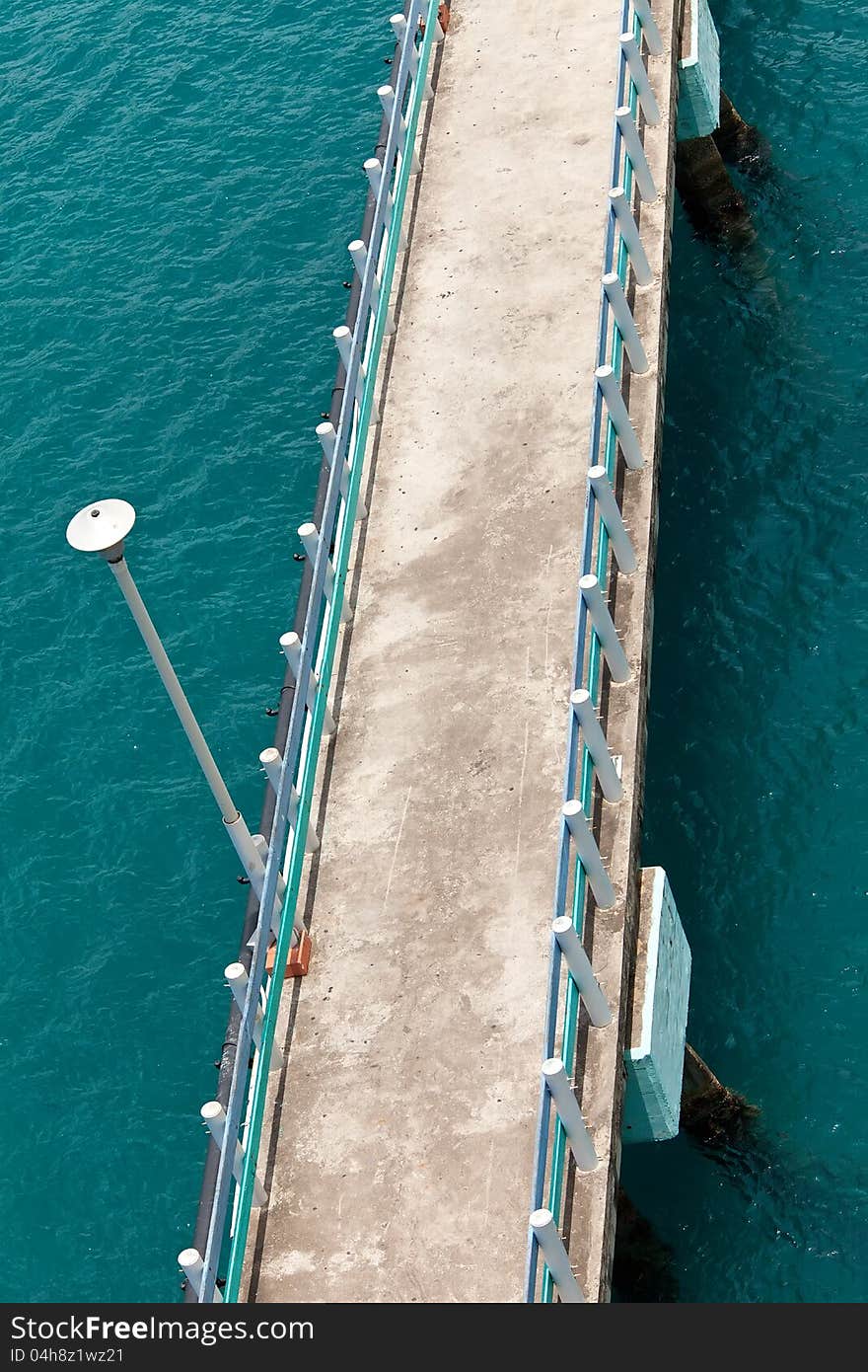 View of Pedestrian Bridge from Above. View of Pedestrian Bridge from Above