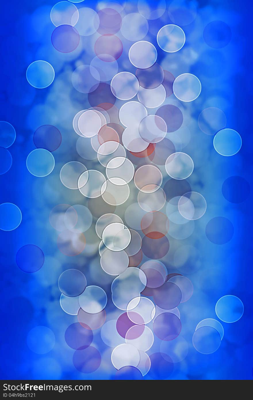 A decorative and colorful assortment of randomly placed bubbles and circles in white, red, blue on blue background. A decorative and colorful assortment of randomly placed bubbles and circles in white, red, blue on blue background.