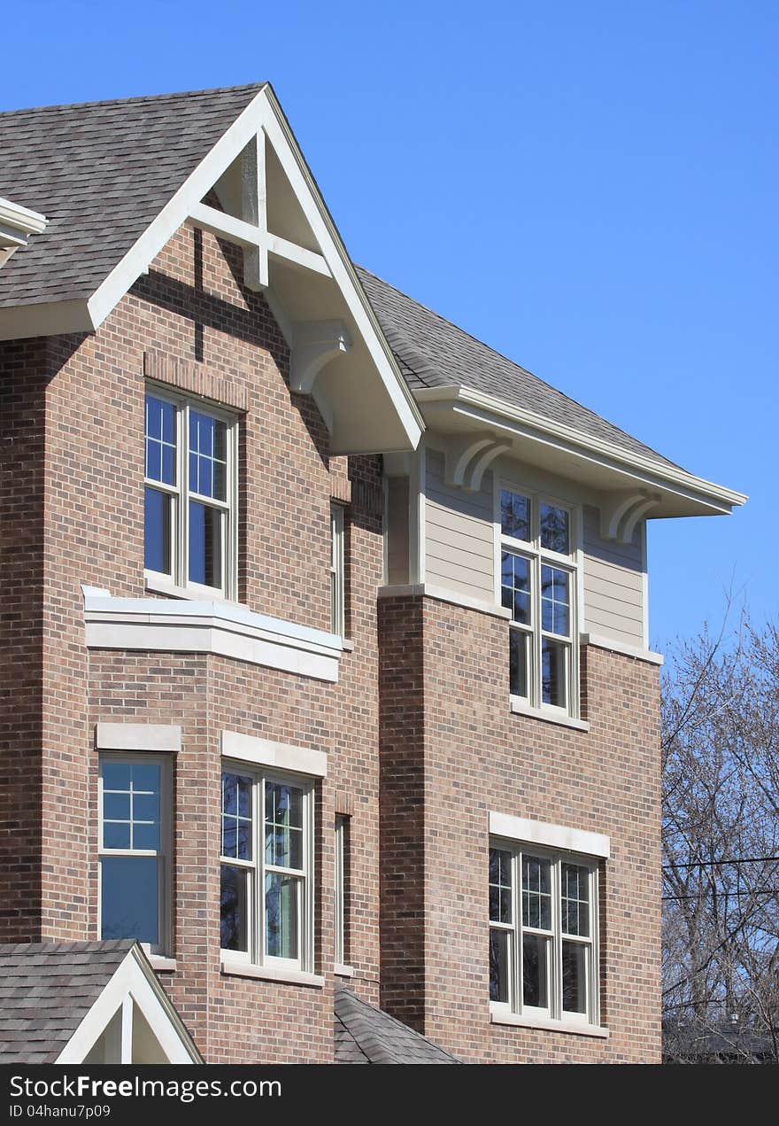 New construction townhouse detail view