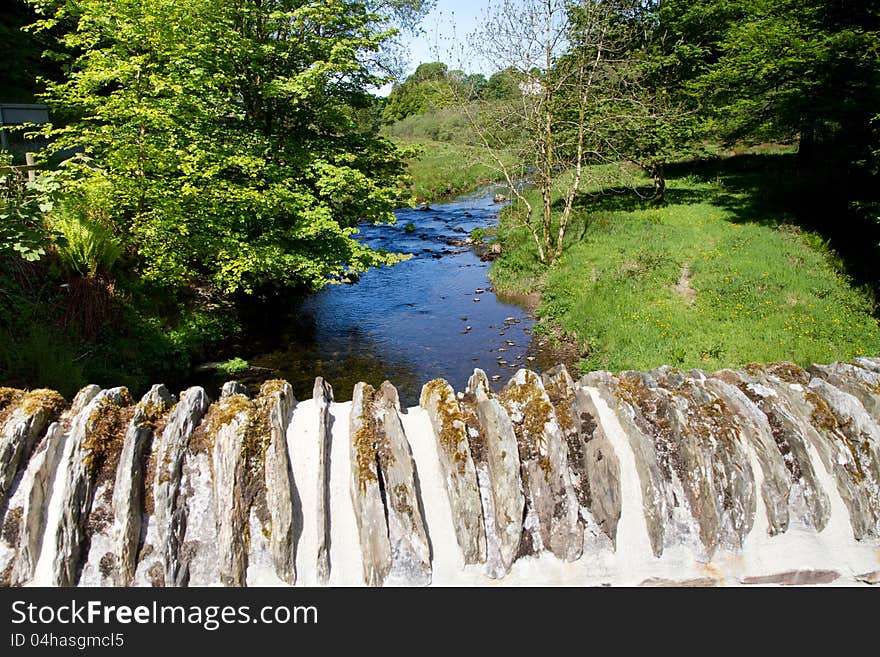 A view from the bridge up the River Barle in Simonsbath, Exmoor. A view from the bridge up the River Barle in Simonsbath, Exmoor