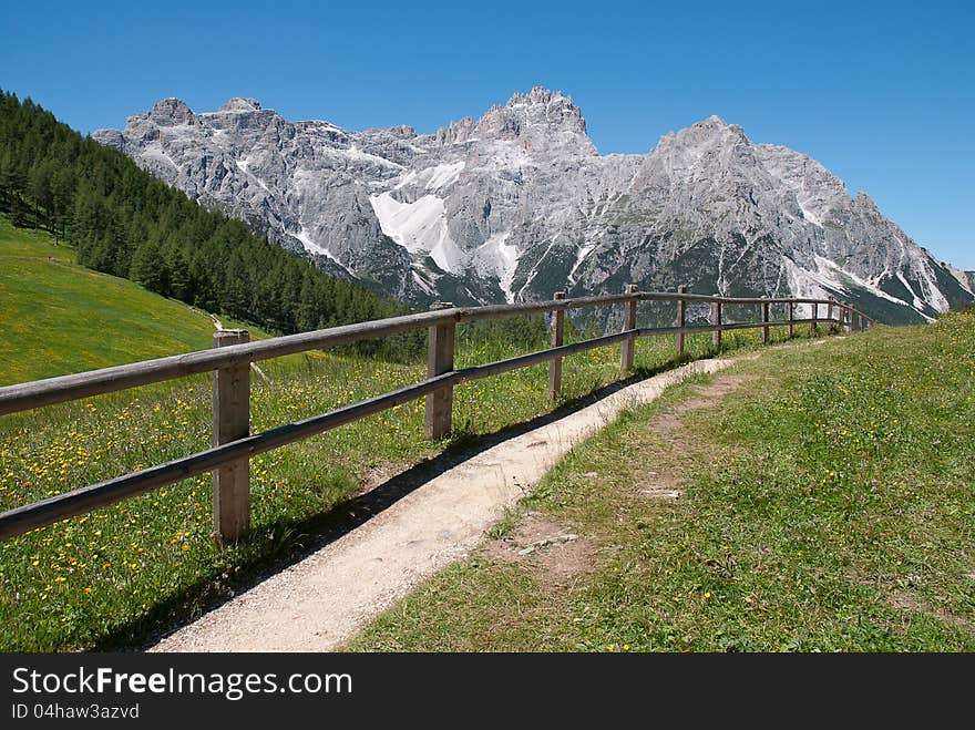 Mountain path and fence