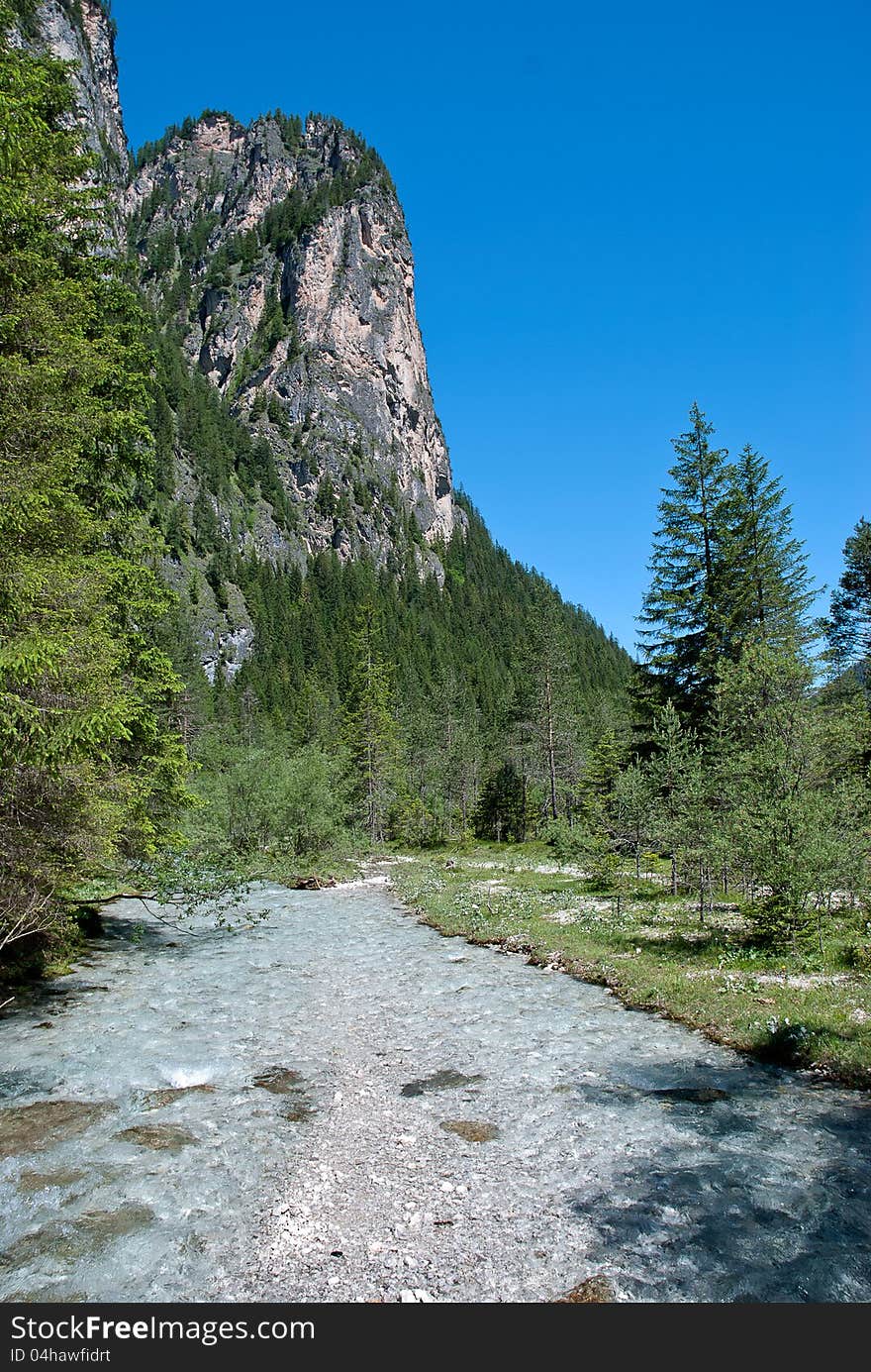 Torrent and mountains