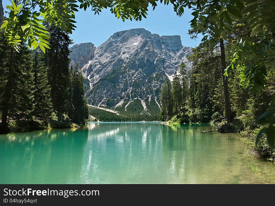 Lake in the alps mountains