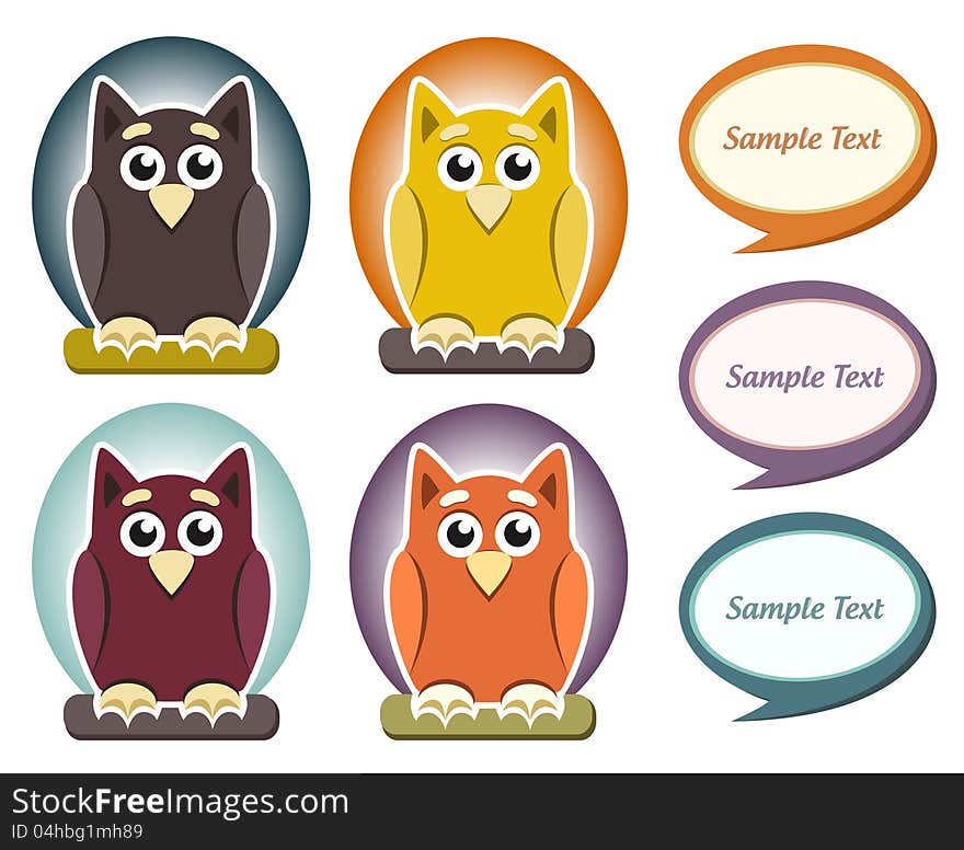 Cartoon owl with speech bubble