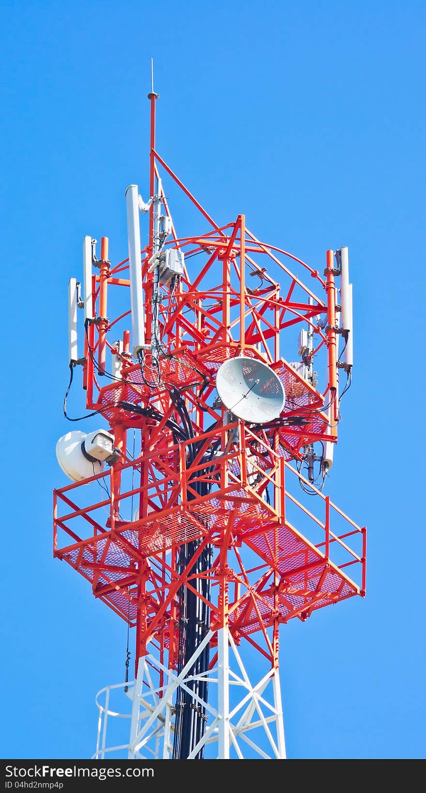 Antenna of Communication Building on blue sky. Antenna of Communication Building on blue sky.