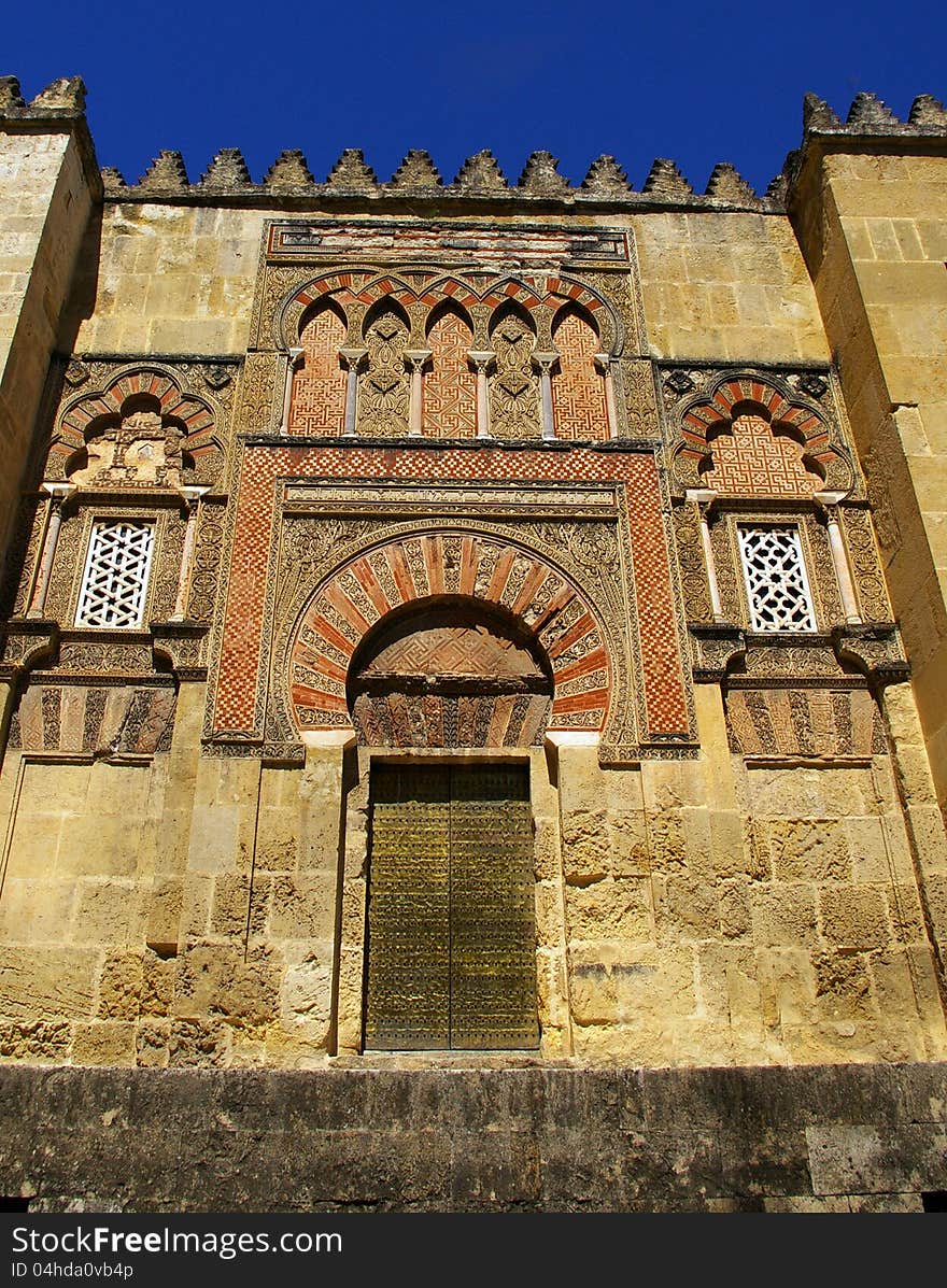 Spectacular entrance to the La Mezquita Cathedral in Cordoba, Andalusia, Spain. Spectacular entrance to the La Mezquita Cathedral in Cordoba, Andalusia, Spain.