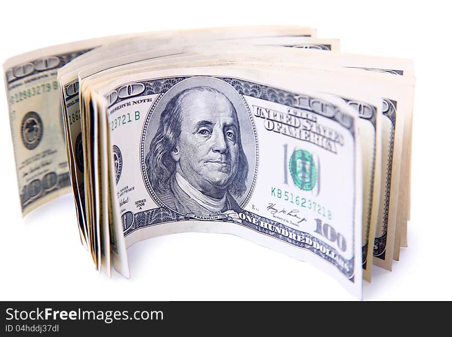 Dollars an  white background