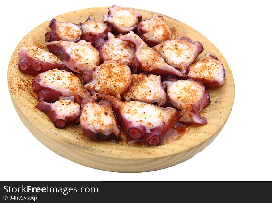 Isolated octopus Galician