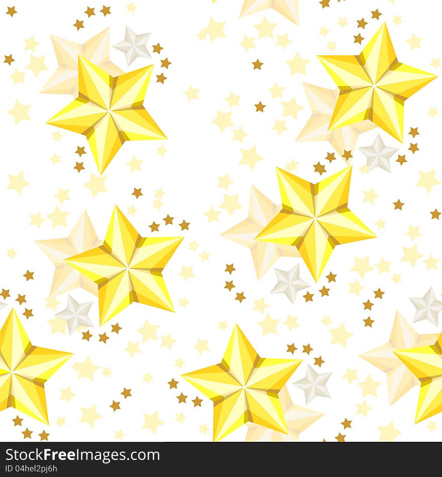 Seamless texture with golden and little brown stars. Seamless texture with golden and little brown stars