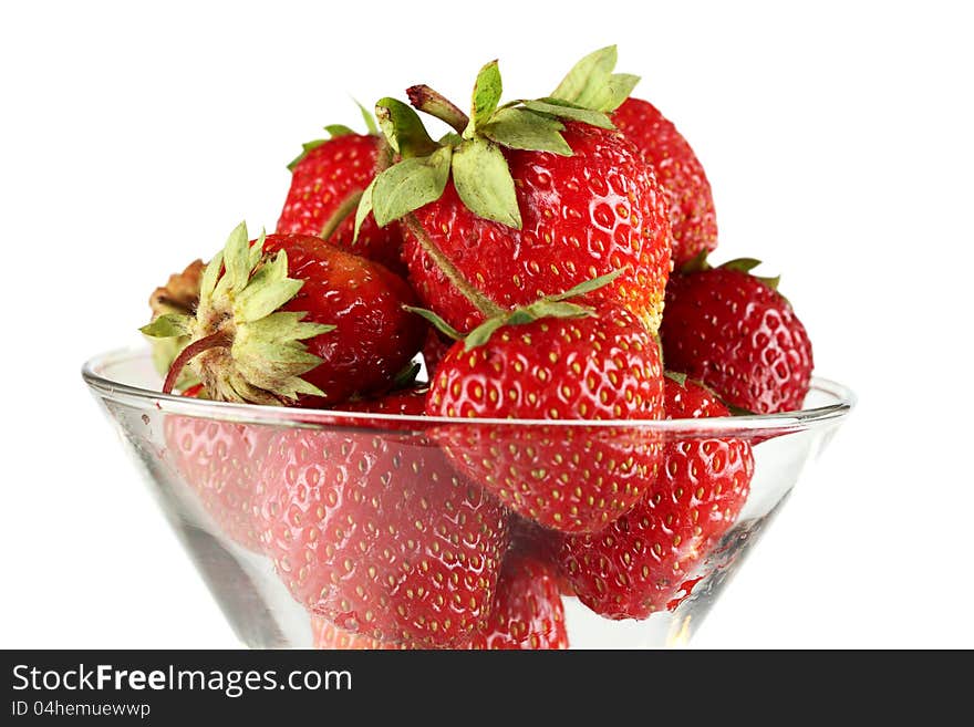 Berries ripe red strawberries on a white background. Berries ripe red strawberries on a white background.