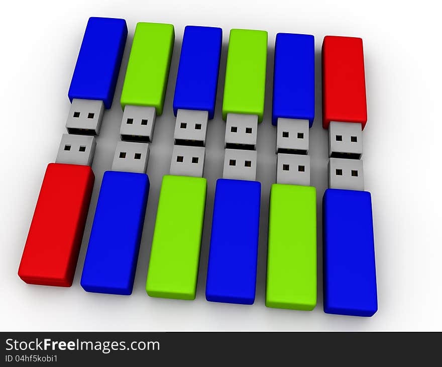 Colorful flash drives