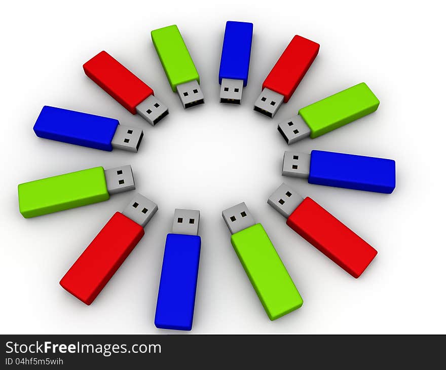 Colorful flash drives