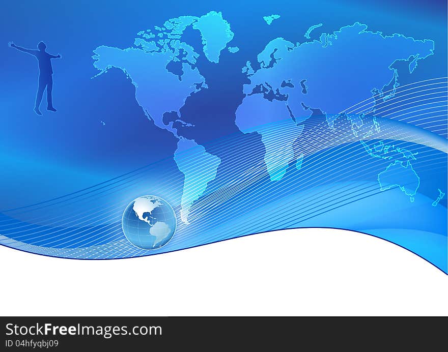 Best abstract blue business background with place for text. Concept of global business