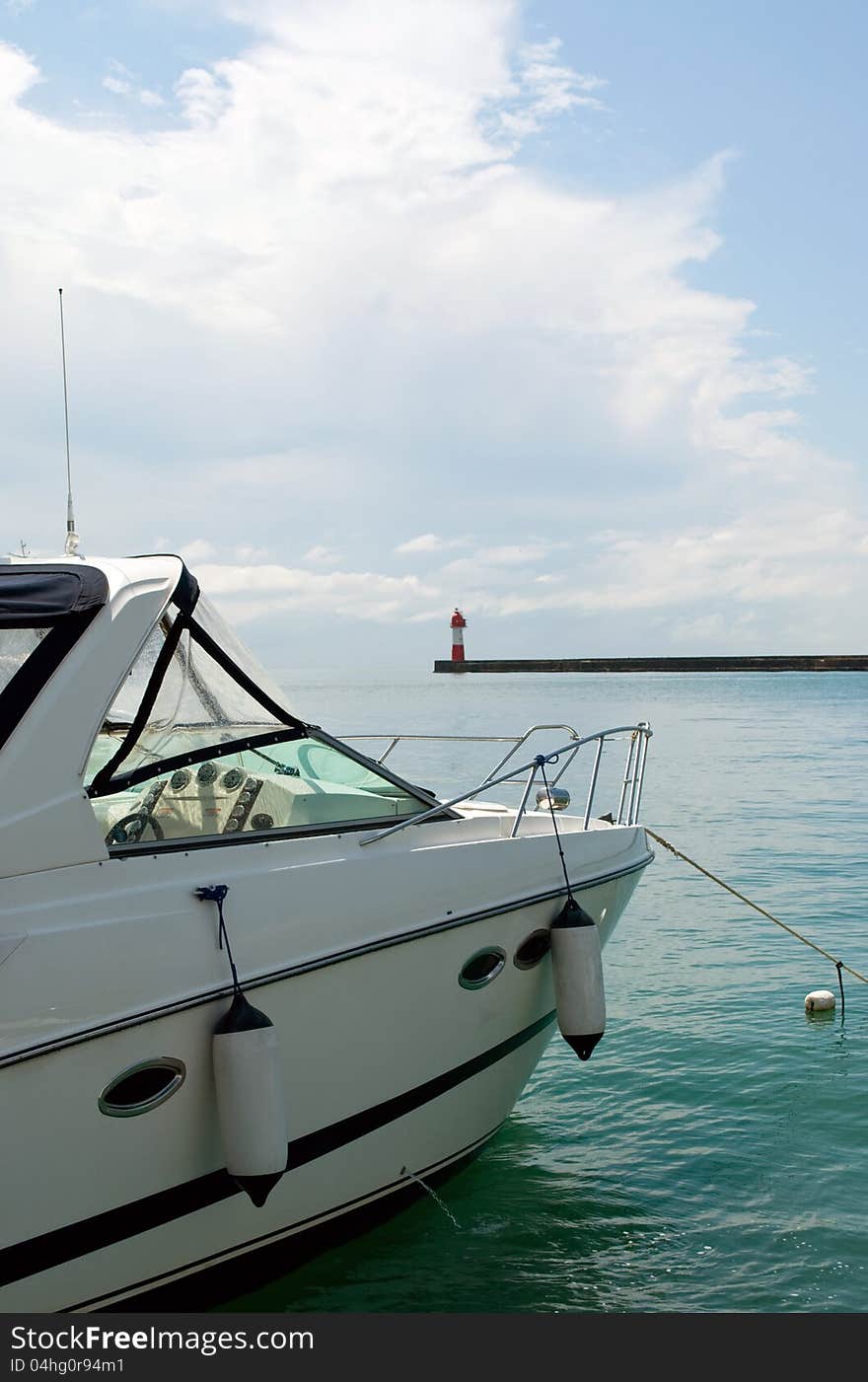 Yacht on the Black sea, Sochi, Russia