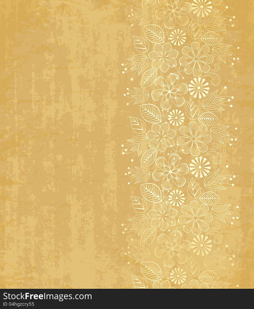 Decorative floral paper on an old. Decorative floral paper on an old