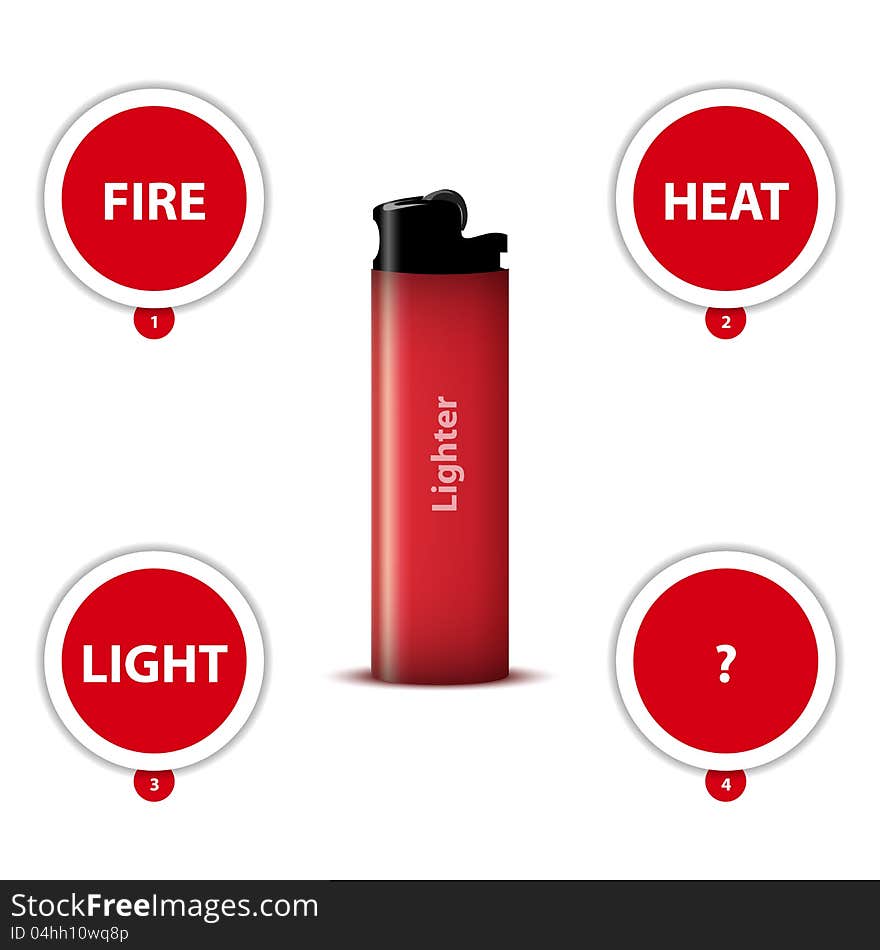 Vector colored lighters. Icon object.