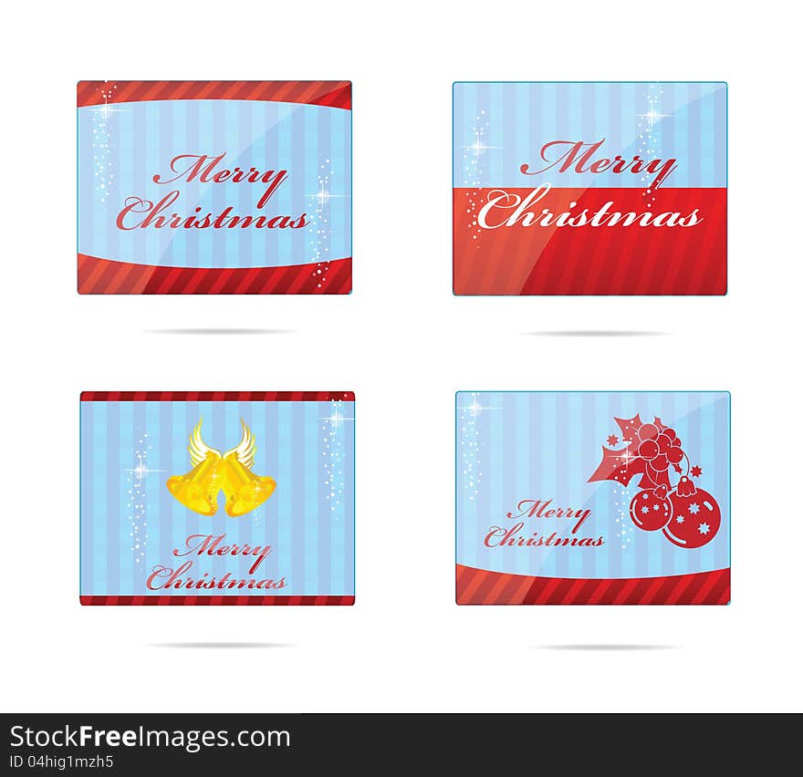 Abstract new year and christmas emblems set