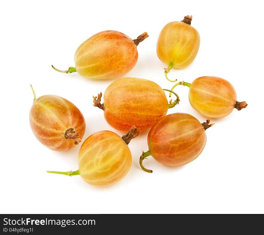 Gooseberry group on white background