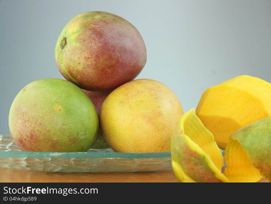 Fresh mango salad produced in the Dominican countryside