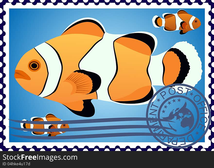 Clown Fish. Postage stamp