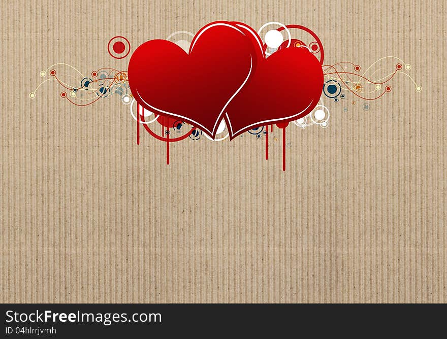 Decorative grunge heart design background. Decorative grunge heart design background