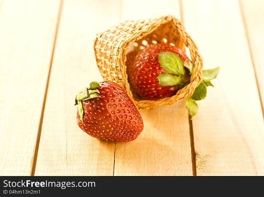 Fresh strawberries-healthy fruit in the basket