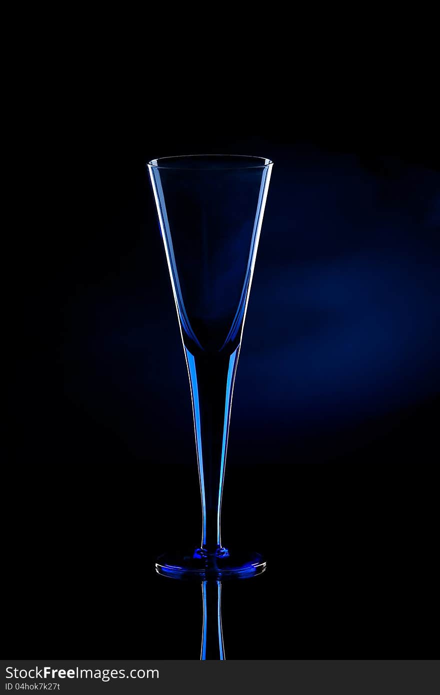 Blue Champagne Flute glass