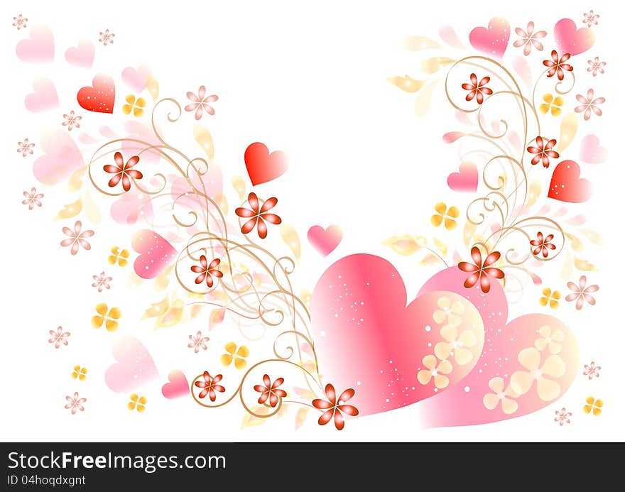 Beautiful valentine vector card and frame