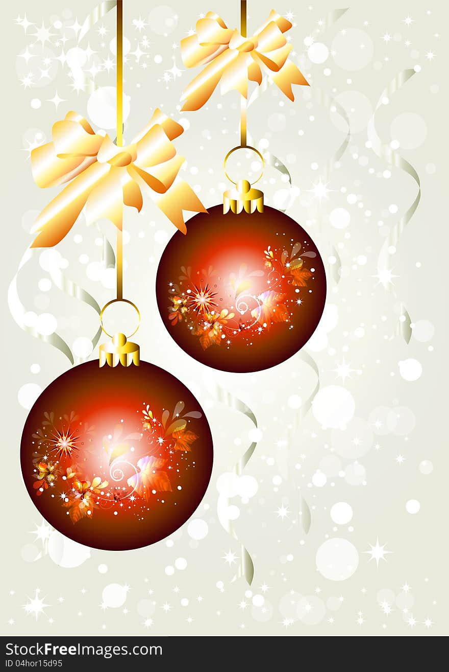 Elegant Christmas background with baubles