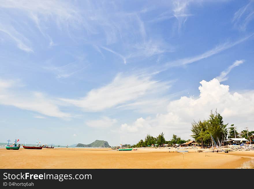 Blue sky on the beach