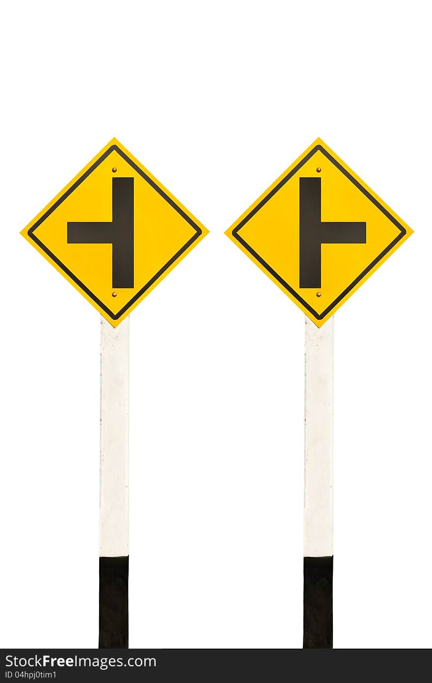 Left And Right Junction  Road Signpost