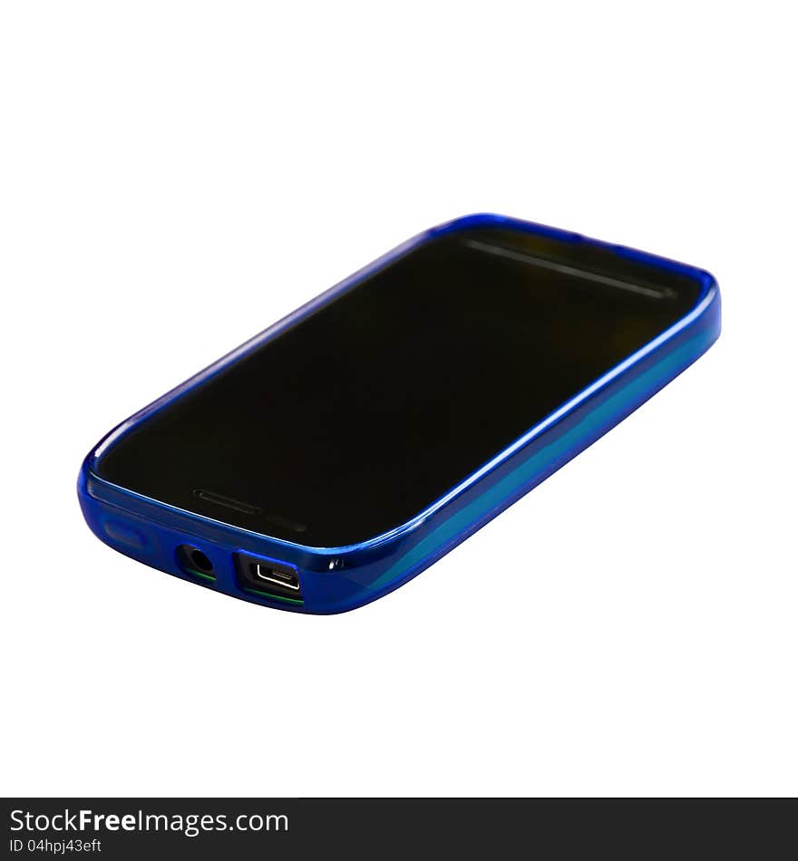 Blue Smartphone With Sleep Mode Screen