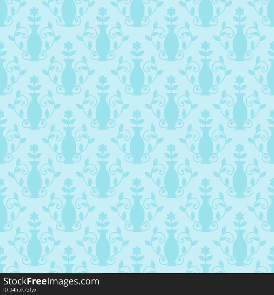 Blue damask pattern