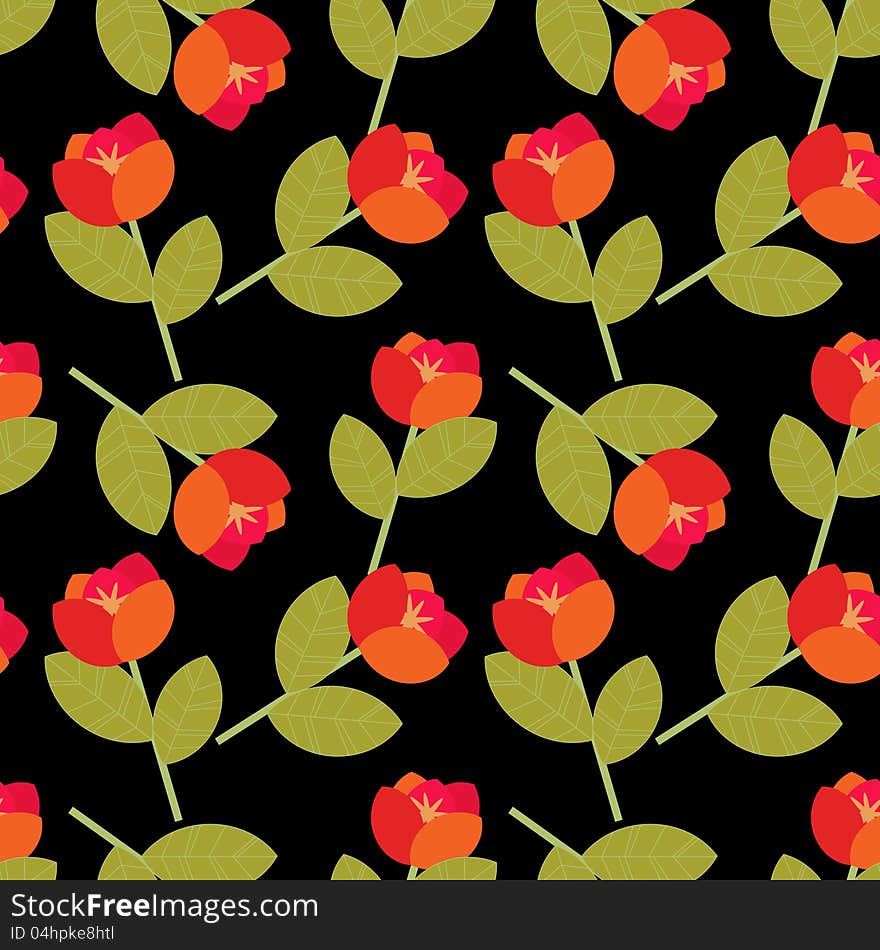 Red flowers pattern