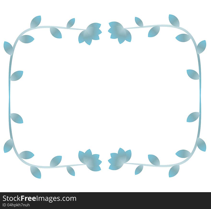 Blue decorative ornamental floral frame. Blue decorative ornamental floral frame