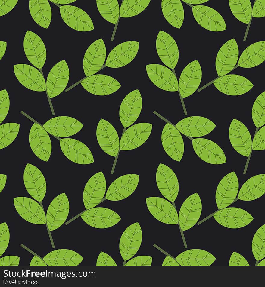 Seamless foliage on dark background. Seamless foliage on dark background