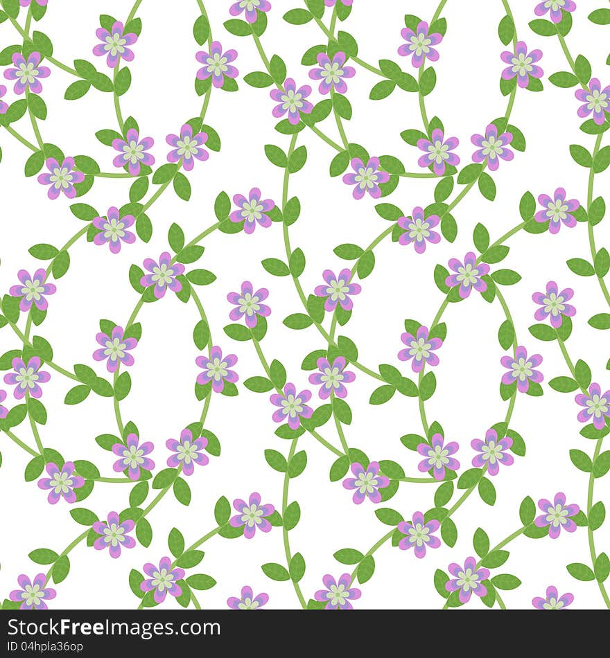 Seamless floral pattern with violet flowers. Seamless floral pattern with violet flowers