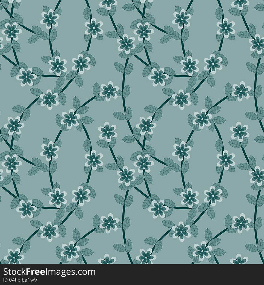 Seamless floral pattern in graphic style. Seamless floral pattern in graphic style