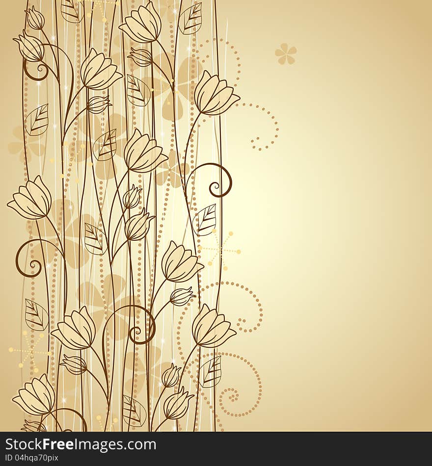 Decorative flowers background with place for text