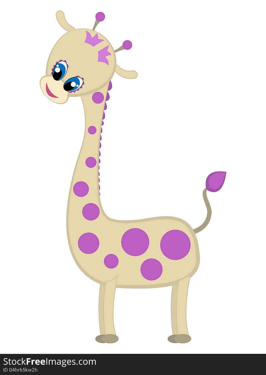 Giraffe cartoon isolated on white