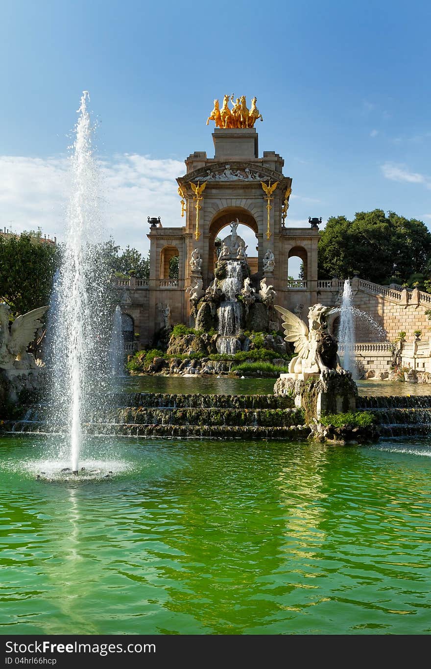 Fountain of Parc de la Ciutadella, in Barcelona, Spain