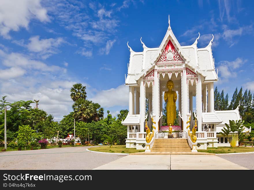 Buddha Image gesture of forgiveness made from wood, Wat pranburi Thailand. Buddha Image gesture of forgiveness made from wood, Wat pranburi Thailand