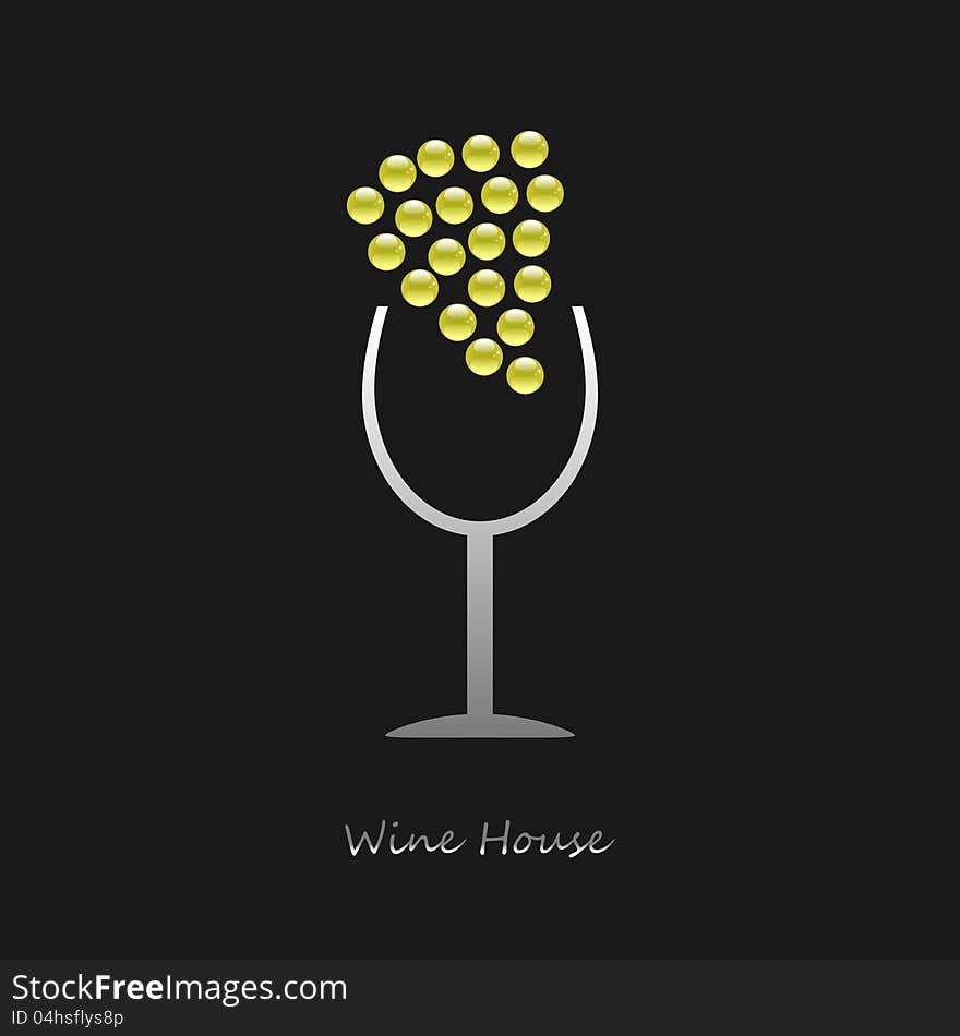 Logo Wine House On Black Background