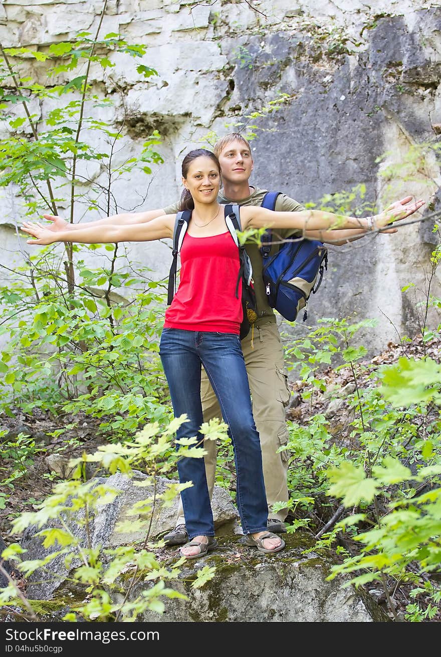 A young couple in the campaign. A young couple in the campaign