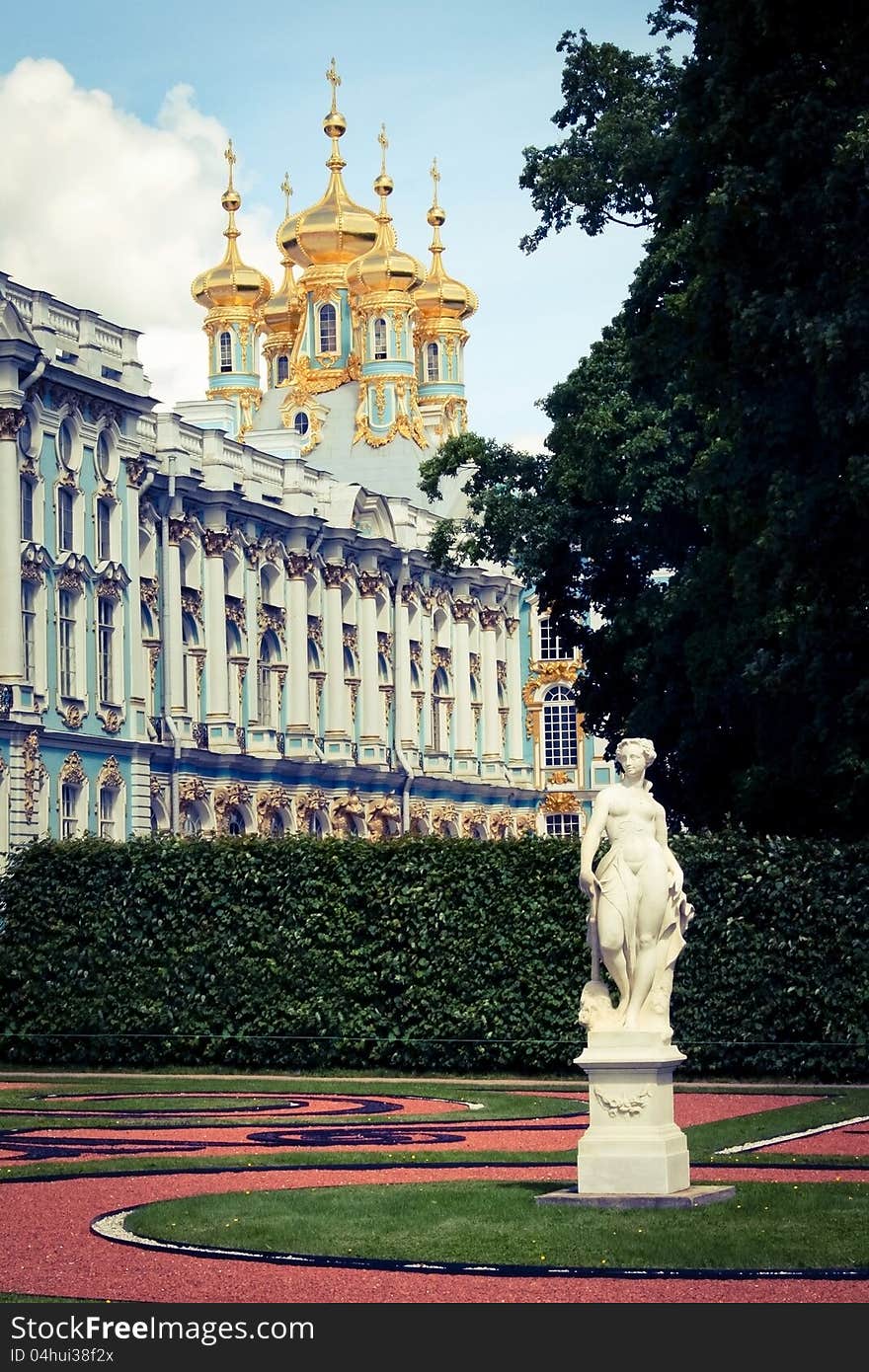 The eastern facade of the Catherine's Palace. The eastern facade of the Catherine's Palace