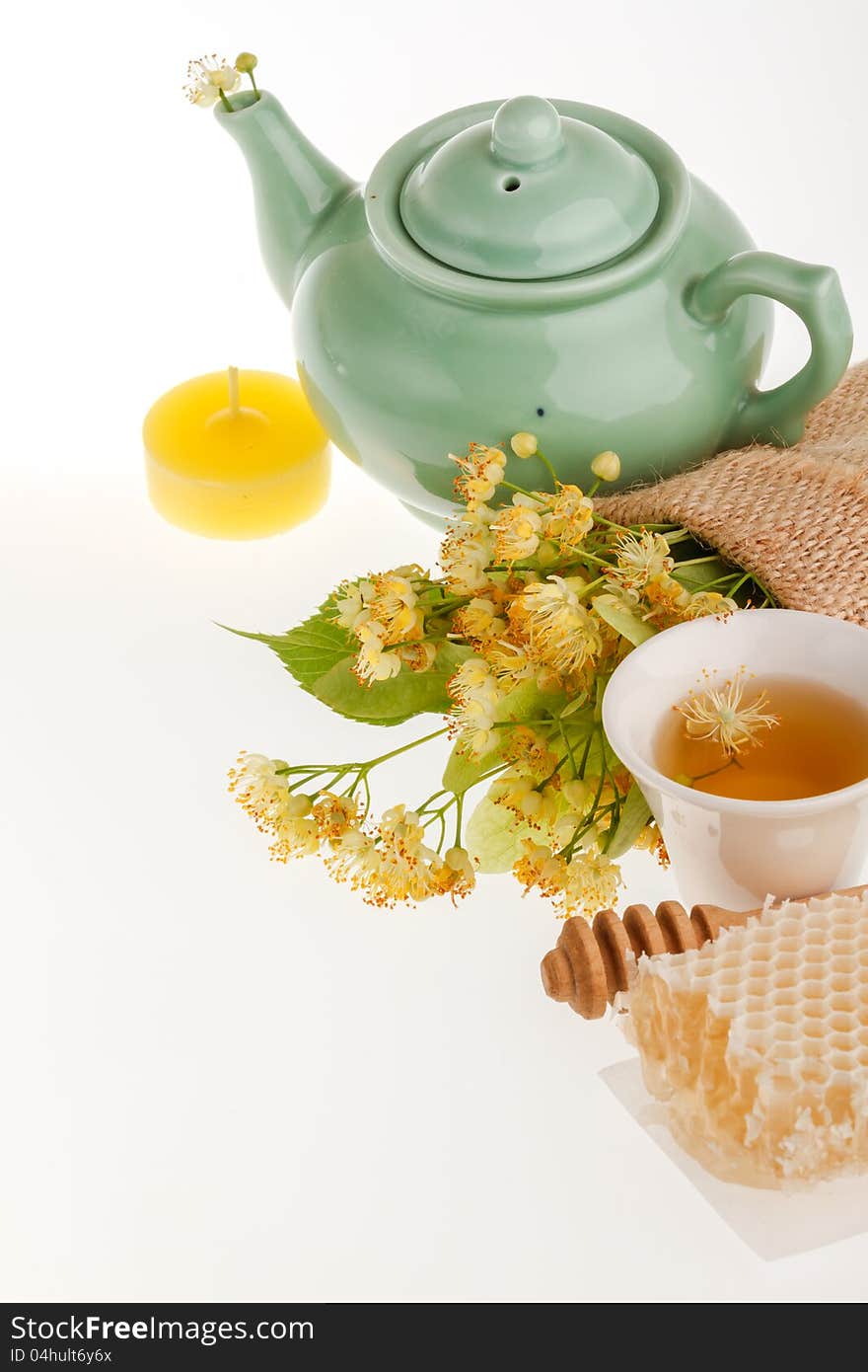 Linden tree flowers and tea