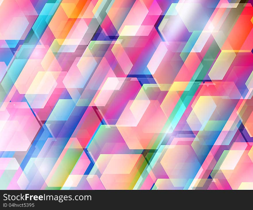 Abstract background with colored hexagons