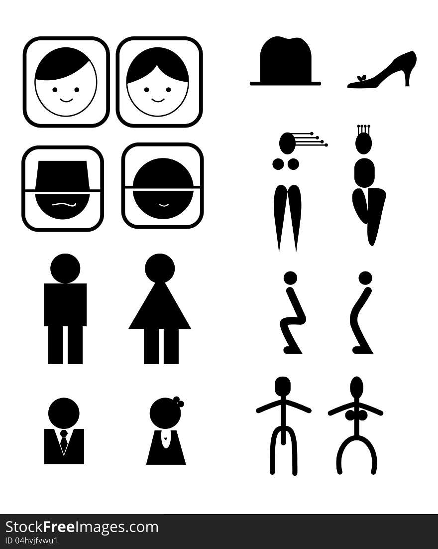 Set of wc icons ,vector, isolated. Set of wc icons ,vector, isolated