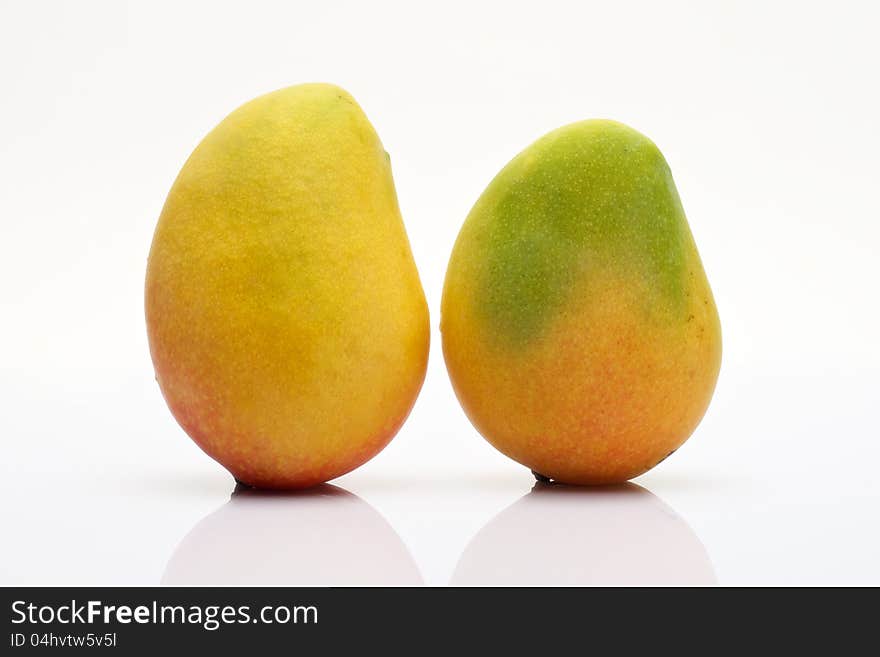 Mangos on white background