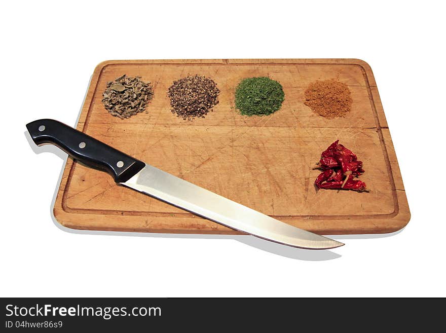 Mix Spices On Cutting Board